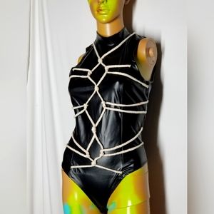 Faux Leather Bondage Suit SIZE L